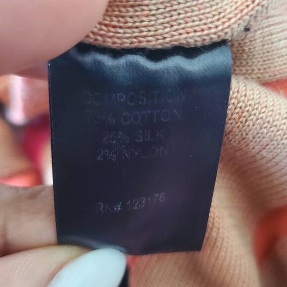 Jen Kao Women's Silk Blend Striped Ribbed Cardigan Size M - Picture 9 of 10